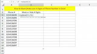 How to Mask Hide Last 4 Digits of Phone Number in Excel