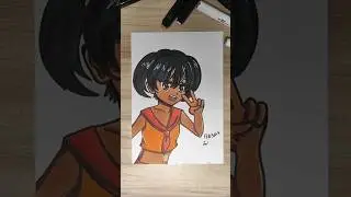 Redrawing an old painting ✨ part 4✨#art #irainly #i_rainly #anime #animedrawing #markers
