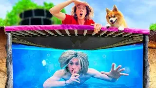 Wir bauen einen GEHEIMEN TRAMPOLIN POOL! (unter der ERDE!)