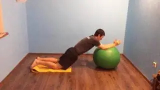 Вращения на локтях на фитболе