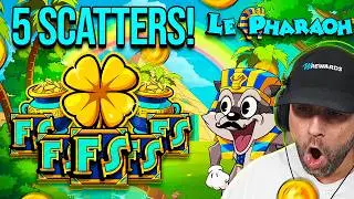 SPINNING into a 5 SCATTER BONUS on LE PHARAOH!! 🌈RAINBOW OVER THE PYRAMIDS BONUS!! (Bonus Buys)