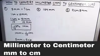 How to convert mm to cm / Convert Millimeter to Centimeter /  mm to cm conversion