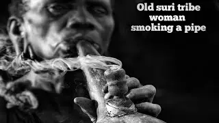 Surma tribe woman smokes her pipe #suri #omorivervalley #ethiopia