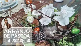 Arranjo de páscoa com casca de ovo #diyeaster #pascoa #diypascoa  #videoshort #short