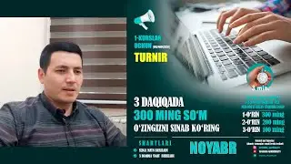 3 DAQIQADA 300 MING SO'M PUL TOPISH :)