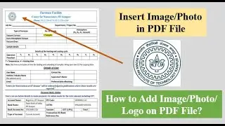 How to Insert or Add Photo/Logo on PDF File? | How to insert image on PDF? | Add picture on PDF File
