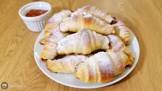 Kroasan kiflice sa džemom od kajsija | Slatki francuski kroasani punjeni pekmezom