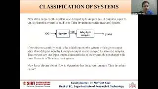Classification of System By Dr. Navneet Kaur