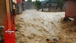 Alaplı'daki sel, amatör kamera tarafından görüntülendi