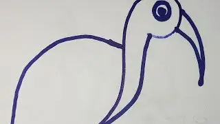Simple Stork Bird Drawing With Pen / Easy Birds Drawing On Paper. 