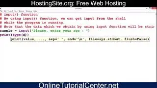Python Programming Tutorial: Getting Inputs in Python | input() | Free Web Hosting | Free Coupon