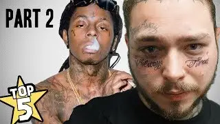 TOP 5 | RAPPER FACE TATTOO'S PART 2 ( Post Malone, Lil Wayne & More... )