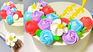 Buttercream Flower Cake Tutorial | How to Make Flower Icing - Simple Guide for Beginners