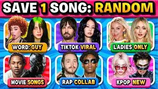 Save One Song: RANDOM Rules, 6 SONGS, Save your Favorite Tracks! | Music Quiz