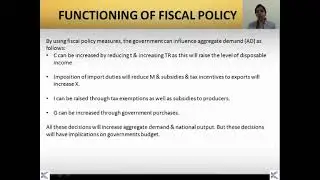 Functioning Of Fiscal Policy