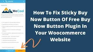 How To Fix Sticky Buy Now Button Of Free Buy Now Button Plugin In Woocommerce Website | Hindi
