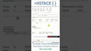 Hstack in Excel | How to use HStack formula in Excel | HStack formulas in office 365 