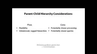 Parent Child Hierarchy Considerations