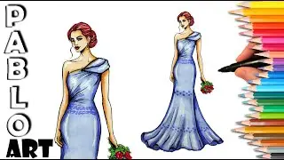 How to color Wedding dress - fashion illustration | Learn to Draw step by step