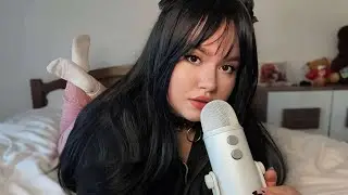 ASMR gf comforts you to sleep ♡ ear to ear whispers, personal attention, mouth sounds, mic triggers