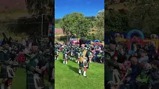 #drummajor leads Huntly #pipeband march at 2024 #lonach Highland Gathering & Games #scotland #shorts