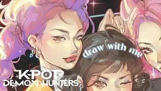 HUNTRIX Kpop Demon Hunters in my Style 🩵 :: draw with me!