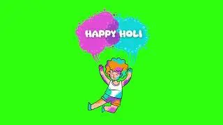 Happy Holi Wishes Green screen 2024 | color blast  Green screen 2024