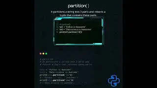 partition( ) | python tutorial #shorts #python #pythonprogramming