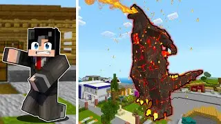 ATTACKED by BURNING GODZILLA in Minecraft!