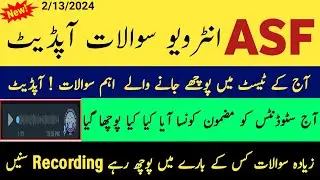Today Asf Interview Question & Essays Experience || Asf interview 2024 || Asf new update 2024