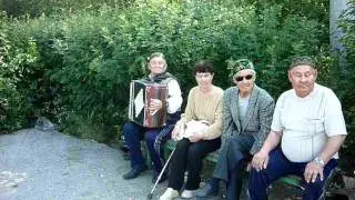 Баянист играет в парке