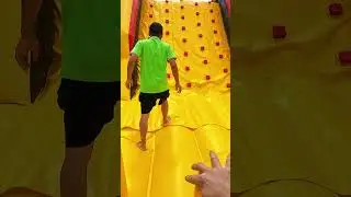 First-Person Perspective: Let's Conquer the Challenge! 🎥  #inflatable #slide #jump #fun