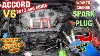 2013 Accord V6 spark plug replacement with torque spec detailed video