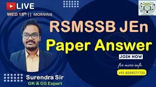 RSMSSB JEN ANSWER KEY | 18 MAY 2022  ANSWER KEY | JEN Cut off 2022 | By  All RPSC Exam