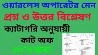 Wireless Operator Main Full Answer Keys Cut Off Marks|| Question Paper Analysis