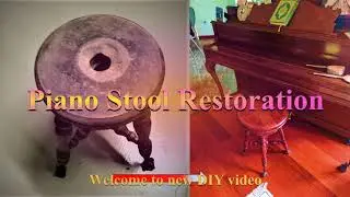 Saving and Restoration of a damaged antique piano stool. Step by step inlay