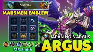 MANIAC!!TOP GLOBAL ARGUS BEST BUILD AND GAMEPLAY  ~ ARGUS MOBILE LEGENDS