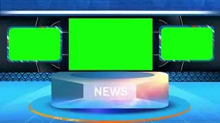Green screen virtual NEWS studio. chroma key.  free use.