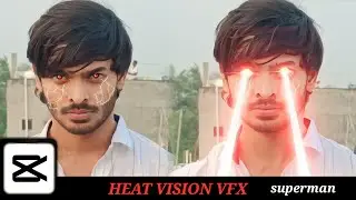 Super hero jump and heat vision VFX / eye laser capcut edit /Superman VFX.