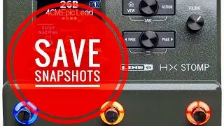 How to Save Snapshots – Global Settings?