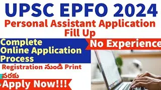 UPSC EPFO Personal Assistant 2024 Apply Online Telugu || Application Form Fill Up || How to Apply