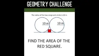 Area of a Square Between Two Congruent Circles Tangent Externally and a Line Tangent to Both Circles