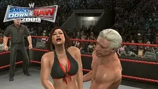 Smackdown vs Raw 2009 | Ric Flair Low Blow To Victoria (Reupload)