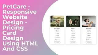 PetCare - Responsive Website Design - Pricing Card Design Using HTML And CSS || WebMode