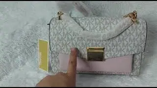 tas michael kors mk lita medium powder blush shoulder bag original