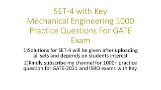 GATE 2021|Mechanical Engineering|Practice Questions|Set 4