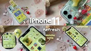 iPhone 11 (mint) ♡ Refresh in 2025 ✦ Aesthetics home screen (matcha latte) customization ✮