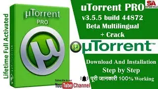 uTorrent PRO v3.5.5 build 44872 Beta Multilingual | {FULL ACTIVATED} + Crack |100% Working IN HINDI