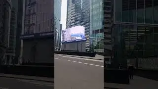 Advertising on the media facade in Moscow, Presnenskaya embankment, 8 1 Big City