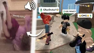 MY GRANDMA Fell Down The Stairs in MM2 Voice Chat...
